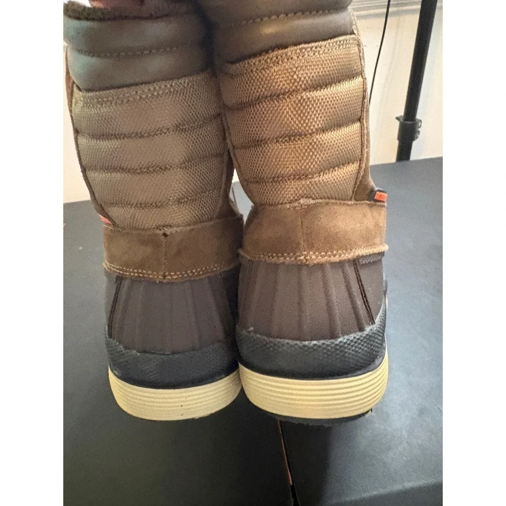 Nortiv 8 Mens Waterproof Winter Snow Boots Brown Suede Insulated Slip Resistant